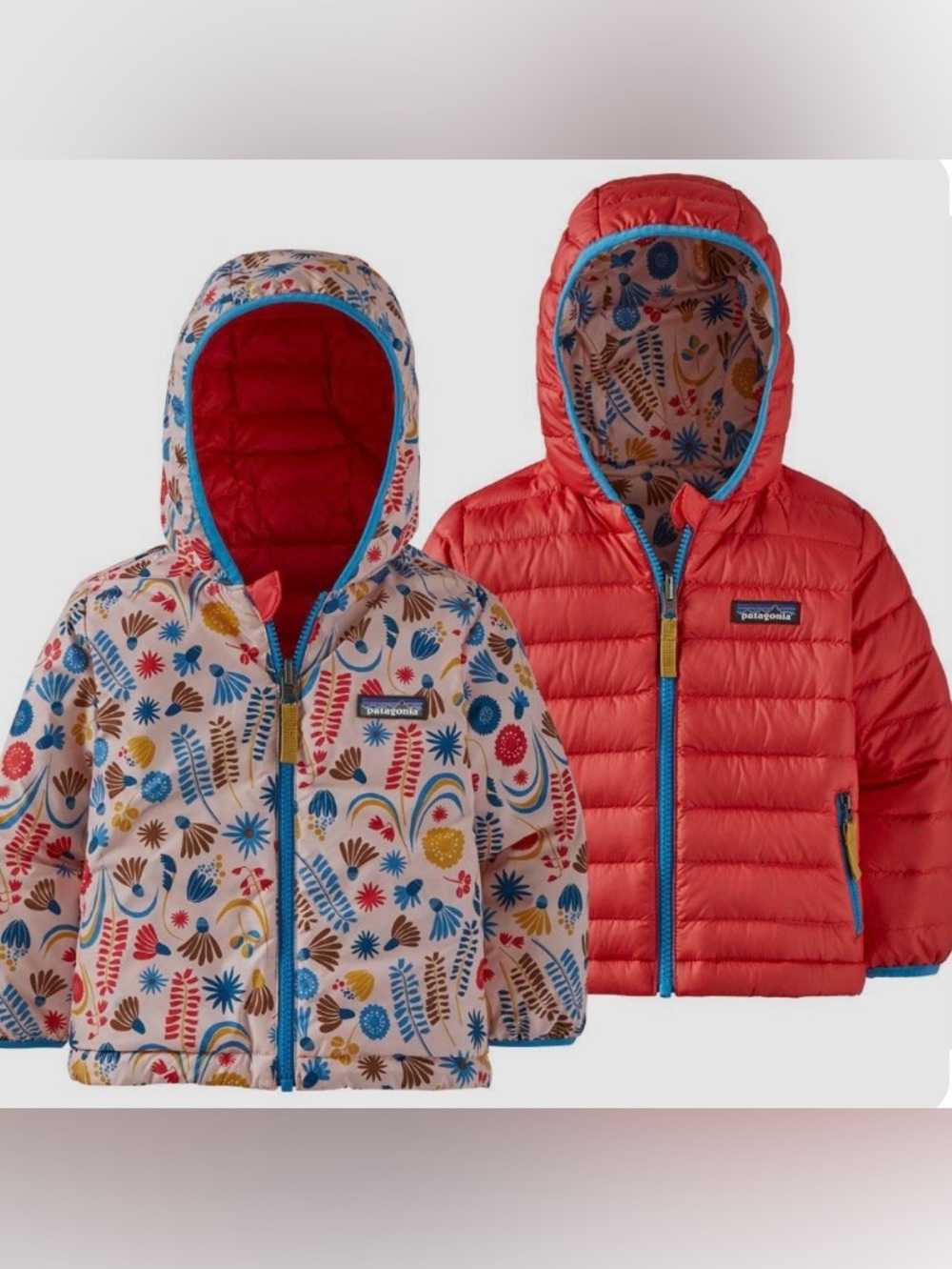 Patagonia Baby Size 4T Down Reversible Hooded coat- Color: Seafan Pink